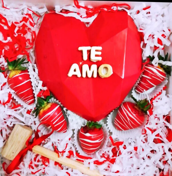 Choco Corazón Diamantado (4 Fresas) - Imagen 3