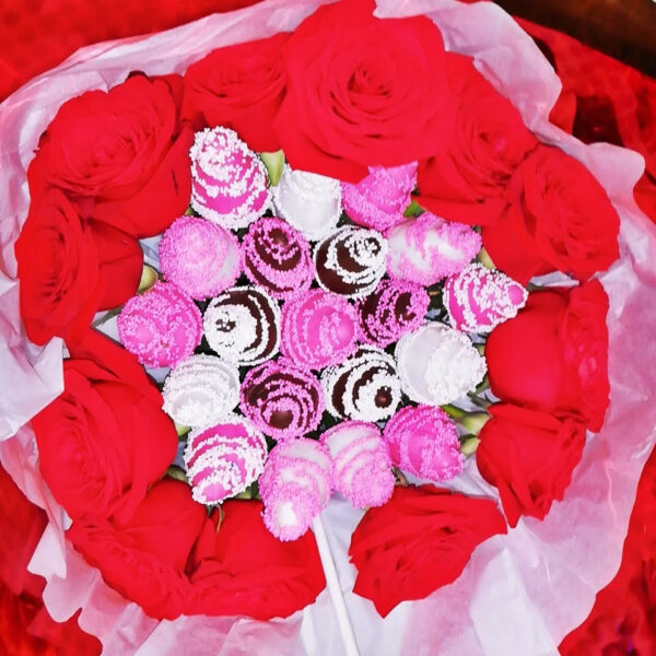 Choco Bouquet Roses (19 fresas 12 Rosas) - Imagen 6