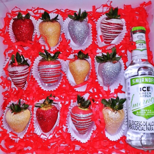 Choco Caja (12 fresas y Smirnoff)