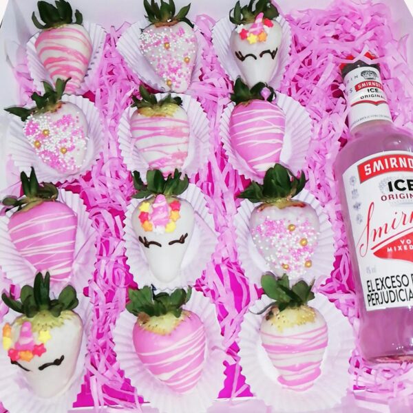 Choco Caja (12 fresas y Smirnoff) - Imagen 2