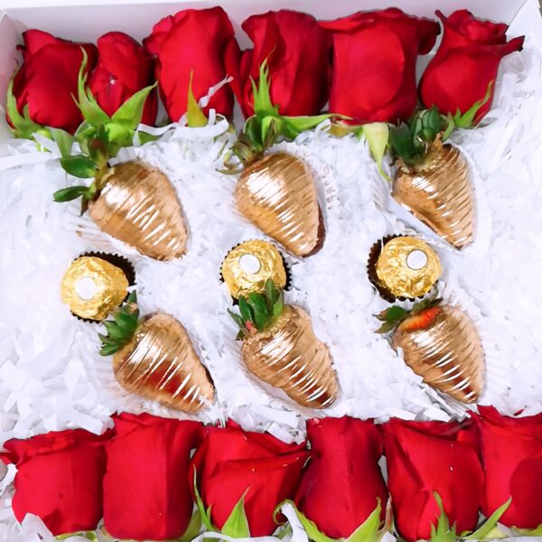 Choco Roses (6 Fresas, 12 Rosas 3 ferrero)