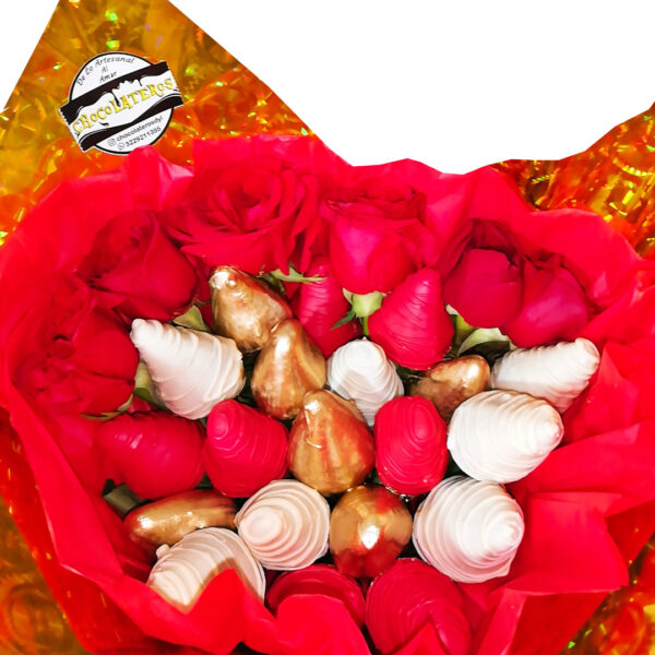 Choco Bouquet Roses (19 fresas 12 Rosas) - Imagen 5